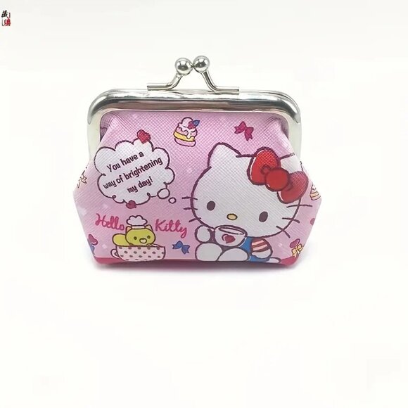 Hello kitty Print Mini Wallet with Kiss Lock Closure - Picture 1 of 2